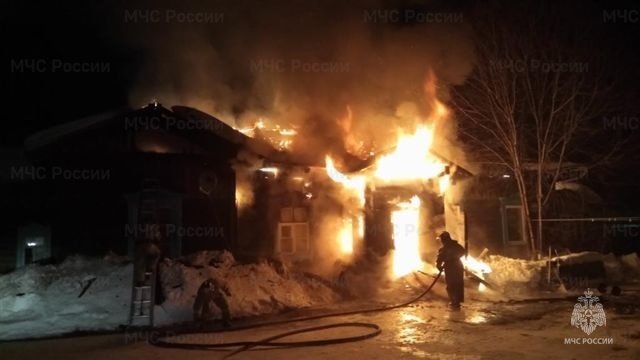 Пожар в рабочем посёлке Чунский
